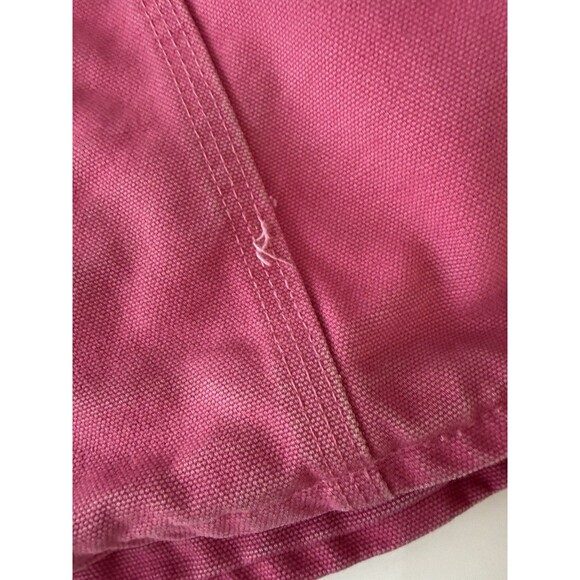 Carhartt Jacket Womens XL Pink Sherpa Canvas Work Barn Chore Coat hood Vest - Picture 13 of 14